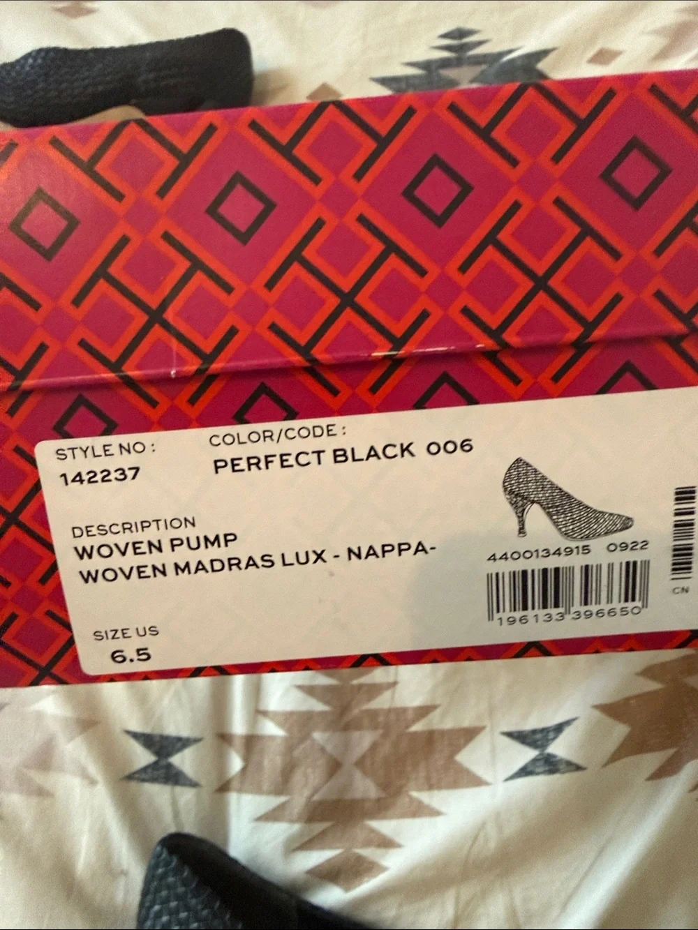 Tory Burch Black Woven Pointed-Toe Stiletto Heels